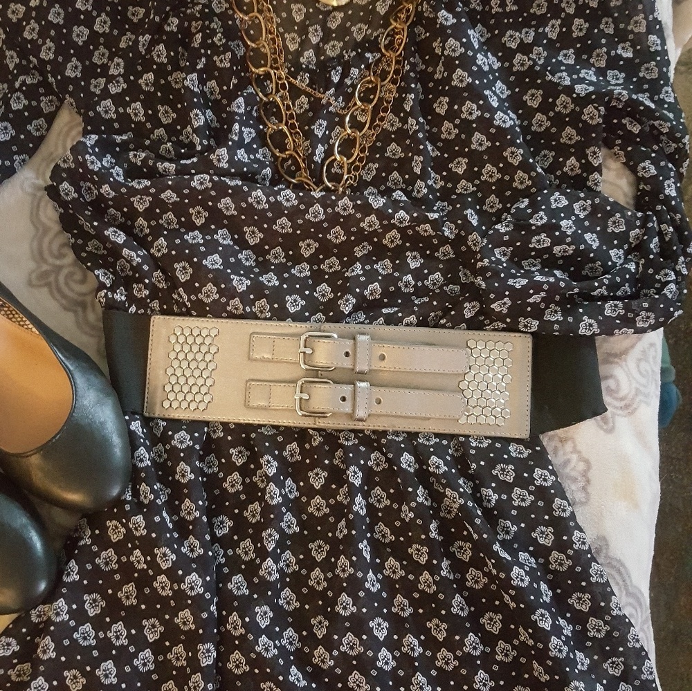 Black and white dots dress